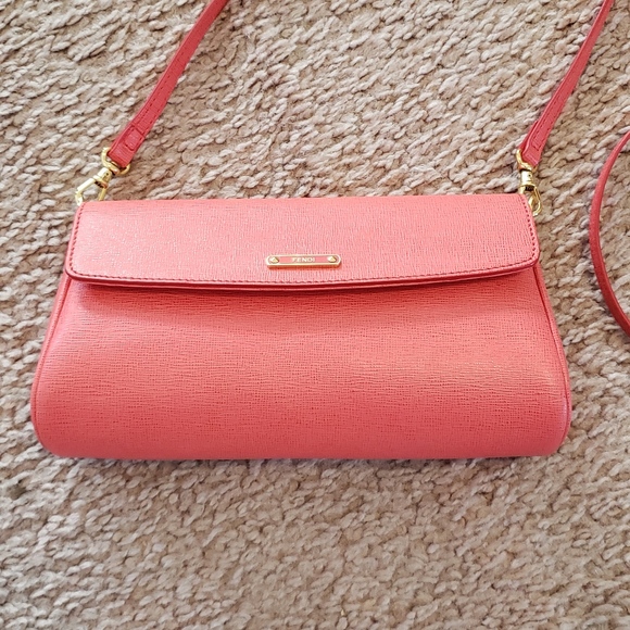 Coral Leather Fendi Crossbody Bag - Picture 6 of 16